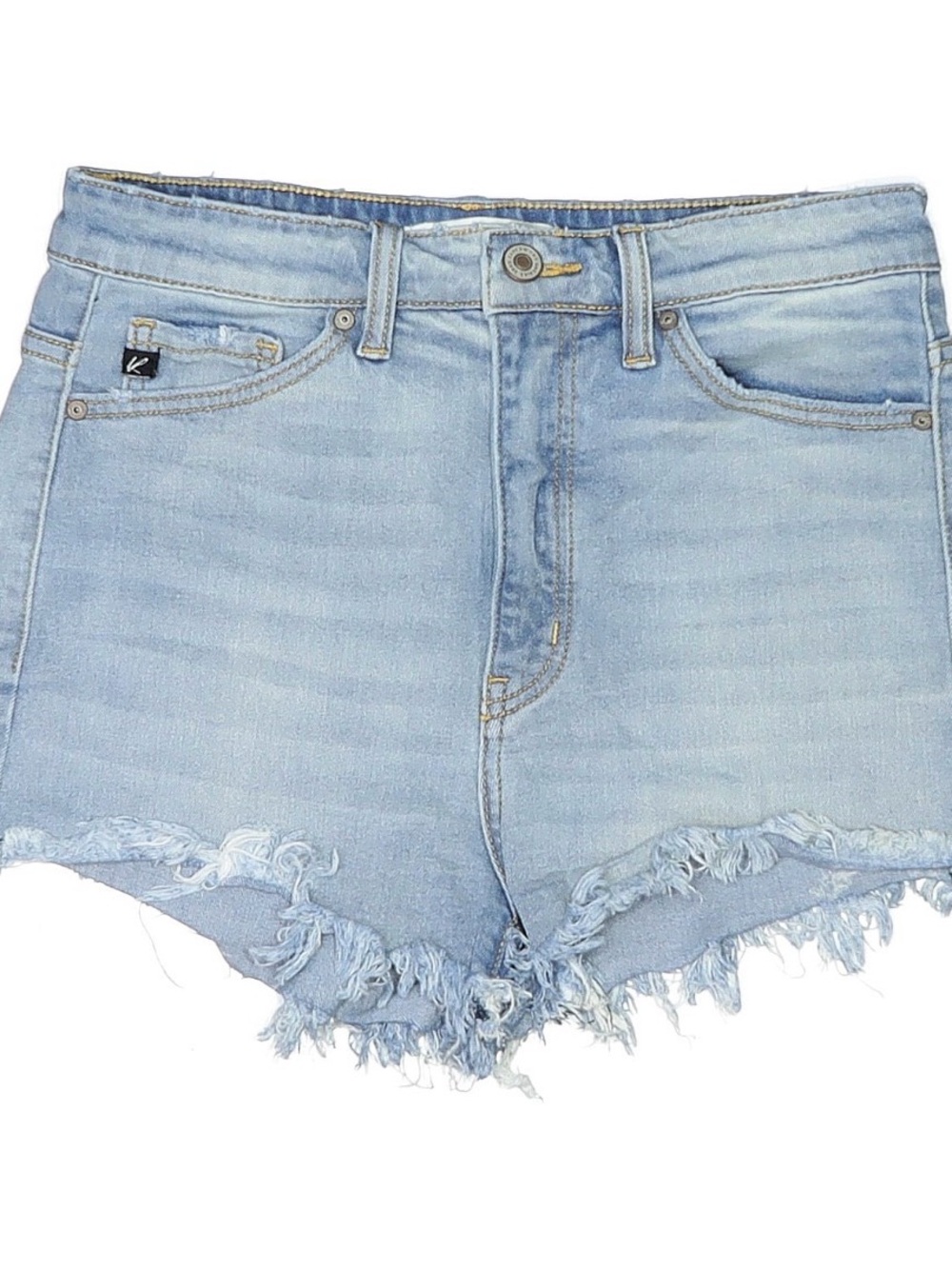 KanCan Light Blue Frayed Hem Denim Shorts